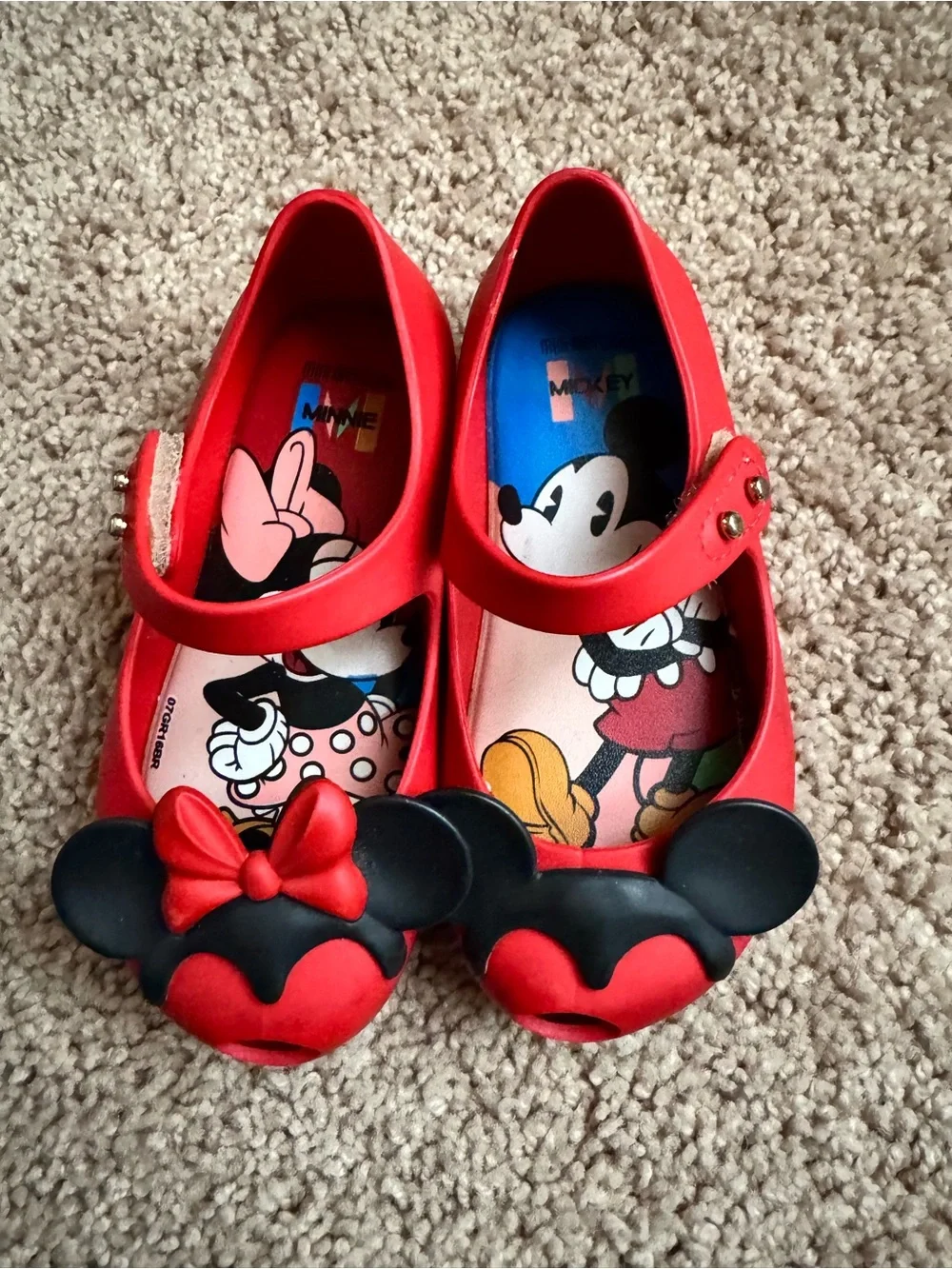 Mini Melissa Red and Black Minnie Mouse Mary Jane Shoes